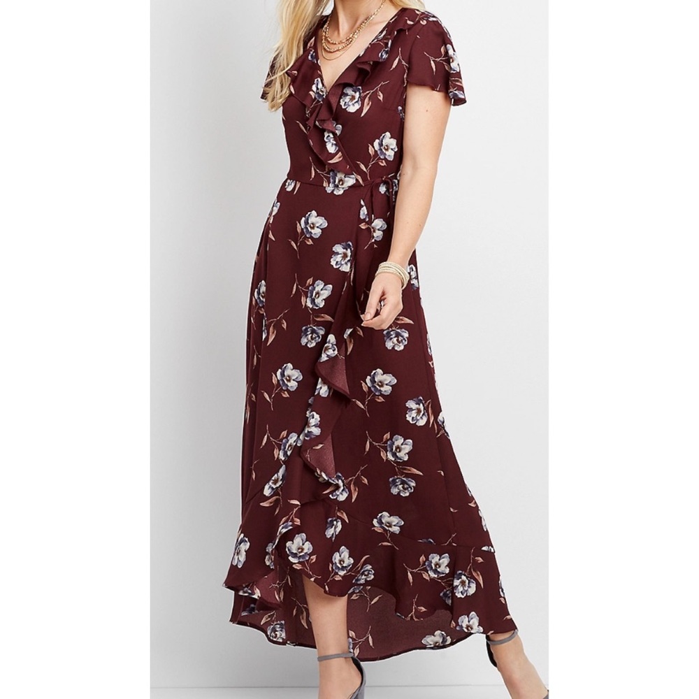 Maurice’s ruffles floral surplice maxi dress